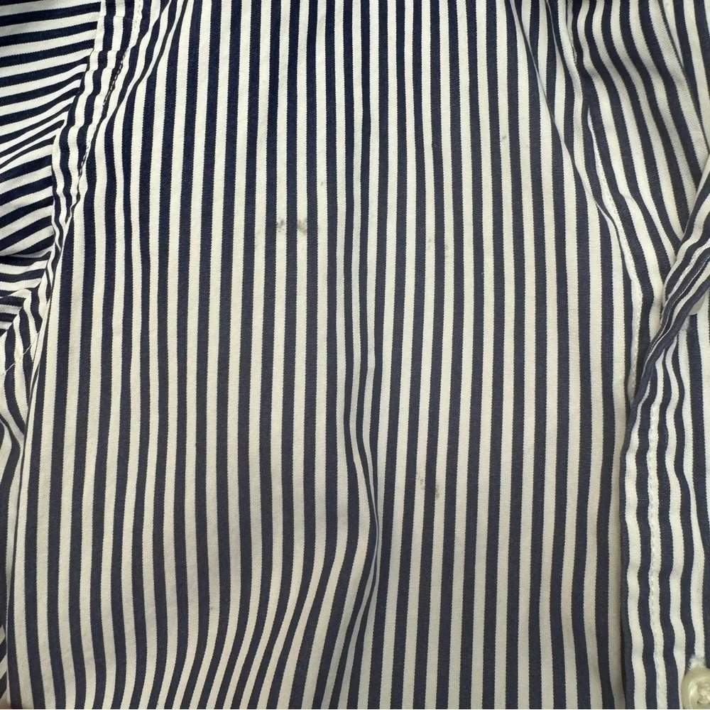 Ralph Lauren Striped Button Down Long Sleeve Shirt Navy Blue & White